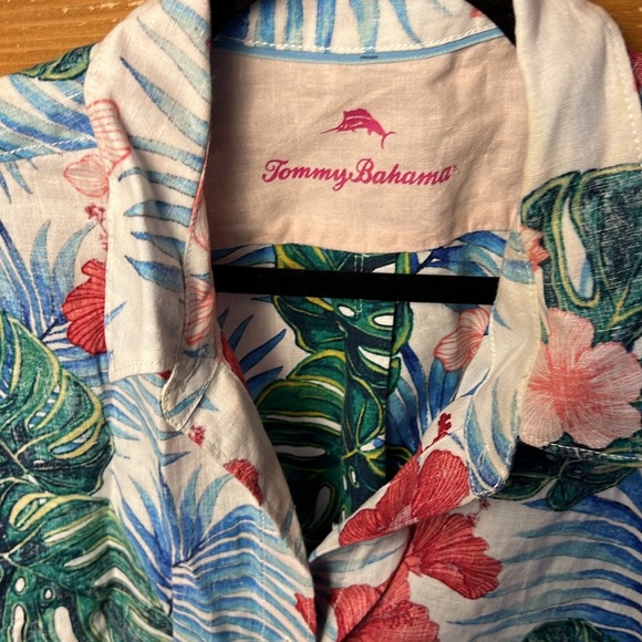 Tommy‎ Bahama womens 100% linen long sleeve button up XL floral Luau resort wear - Picture 8 of 8